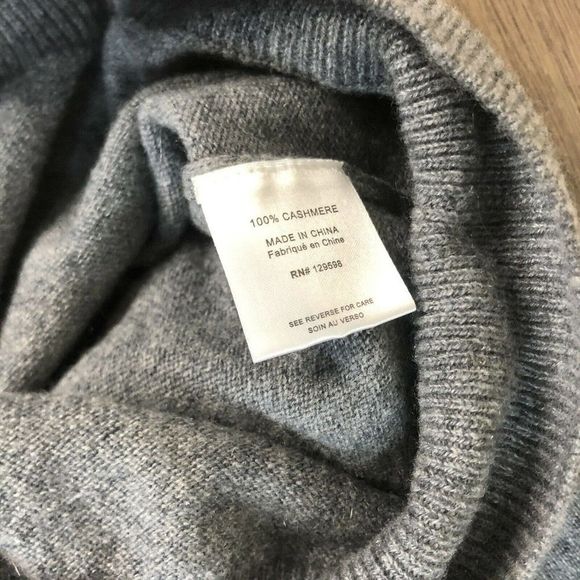 Shephe 100% Cashmere Pullover Sweater Gray Men's Size 52 Long Sleeve - Picture 9 of 9